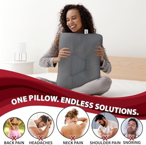 Tri-Core Ergonomic Cervical Pillow for Neck Pain Relief Full Size Firm GR