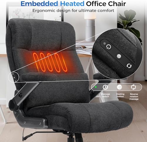 Big and Tall Office Chair with Massage Heat for Heavy Duty People