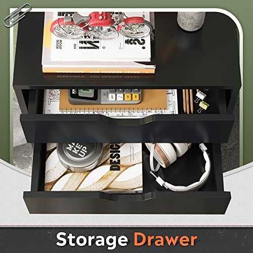 DEVAISE 7-Drawer Office File Cabinets, Mobile Craft Storage Cabinet, Black