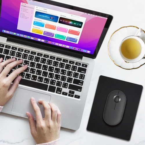 4 Pack Bulk Mini Mouse Pad Small Size, Portable Mousepad for Laptop, Black