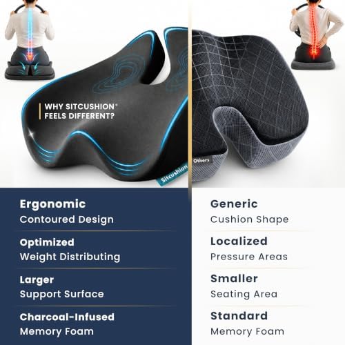 Driver Seat Cushion for Car, Tailbone Pain Relief Car Pillow and Seat Pad