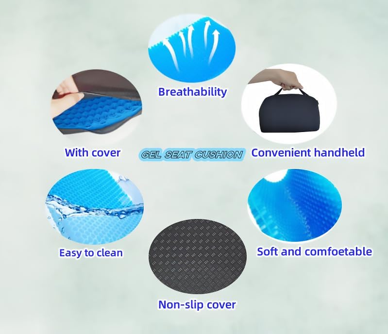 Gel Seat Cushion,Foldable Seat Cushion Comfortable Travel Seat Cushions