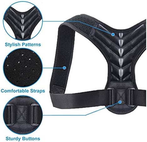 DSMYYXGS Clavicle Spine Physical Adjustable Back Posture Corrector Belt Men Women Home Office Upper Shoulder Posture Correction (Color : B, Size : Large)