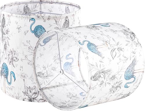 GO&SO Lamp Shades Set of 2,10" D x 10" H,Small Drum Shade,Blue Flamingo