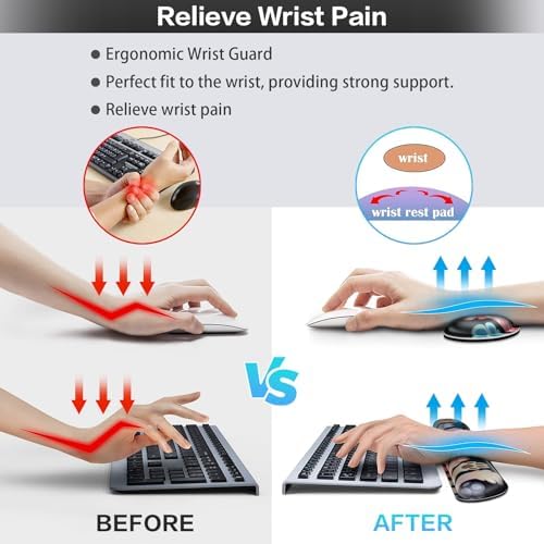 Desk Mat, Large Gaming Mouse Pad with Wrist Rest, 4 in1