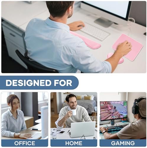 Office Ergonomic Memory Foam Computer Mouse and Keyboard Wrist Rest pad Support Carpal Tunnel, Wrist Rest for Keyboard and Mouse, Wrist Support Set