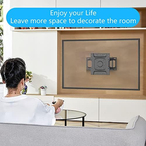 FORGING MOUNT Corner TV Wall Mount with 25.6 inch Long Arm, Full Motion TV Mount Swivel and Tilt, Fit 13-43”TVs and Monitor Wall Mount bracket Max VESA 200x200mm, 12"/16” Wood Studs, Holds up to 77lbs