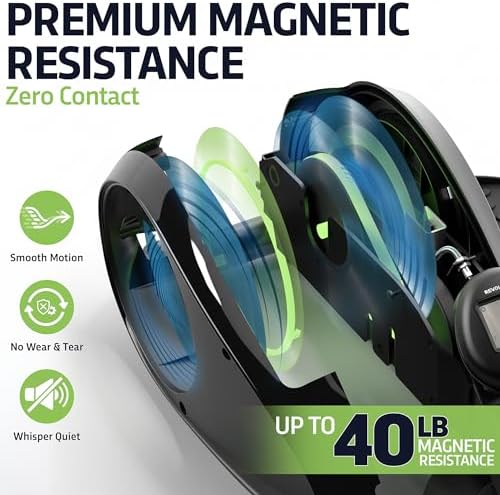DeskCycle Under Desk Elliptical Machine up to 40 lbs Magnetic Resistance Foot Pedaler, Ultra-Smooth & Silent Seated Leg Exerciser, Heavy Duty Non-Sliding Steel Frame