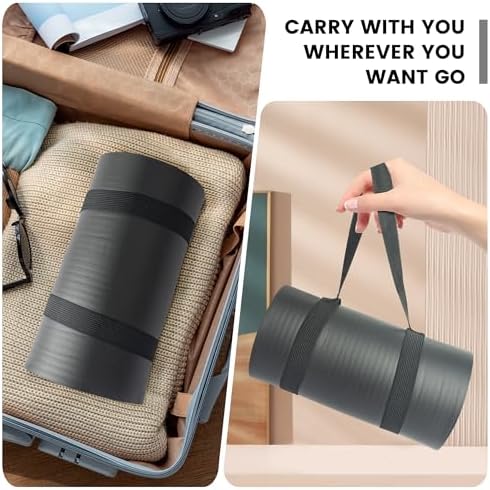 Yoga Knee Pad Cushion, 24 x 9.8 x 0.8 in Thick Mini Yoga Mat, Odor-Free NBR Workout Mat with Storage Strap, Small Exercise Mat for Yoga, Pilates, Kneeling, Planks & Home Gym