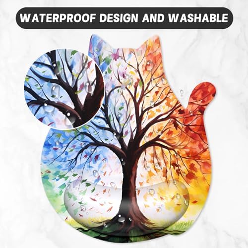 Ergonomic Mouse Pad with Wrist Rest, Cute Cat Memory Foam Padded Pain Relief Non-slip Wrist Support Mouse Mat for Gaming Work Computer Laptop, Funny Office Supplies Desk Accessory, Tree of Life