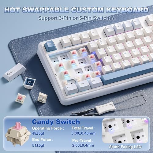 YUNZII B98 PRO 96% Wireless Mechanical Keyboard (Blue, Milk Switch)