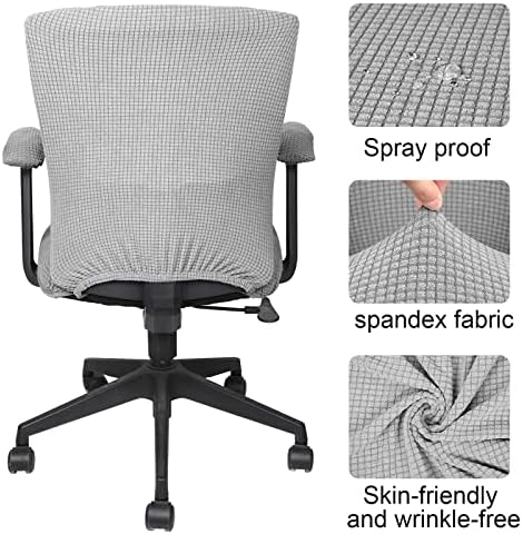 Tallew 4 Pcs Office Chair Covers Stretchable Armrest Seat,XL,Silver Gray