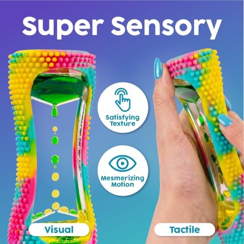 BUNMO Liquid Motion Bubbler Sensory Toy for Kids & Adults – Gentle Fidget Toy for Mindfulness – Stimulating Visual Sensory Experience – Colorful Bubble Fidget Timer for Desk & Travel - Rainbow