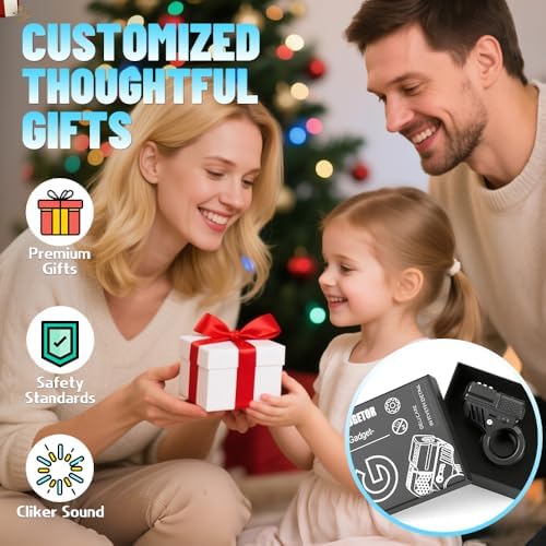 3D Fidget Slider for Kids Adults, Fidget Ring Cliker, Plastic 5 in 1 EDC Fidget Spinner Desk for Stress Relief, Finger Hand Roller Birthday Gifts for Office Boyfriend Men Teen