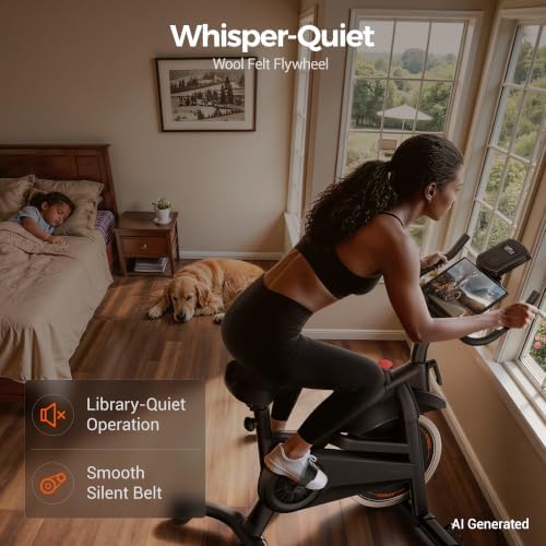 CURSOR Exercise Bike, Magnetic Friction Stationary Bikes for Home with APP