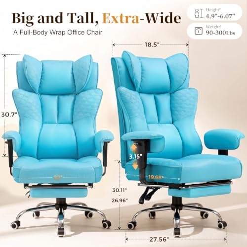 COMHOMA Big and Tall Gaming Chair with Footrest Ergonomic Office Chair