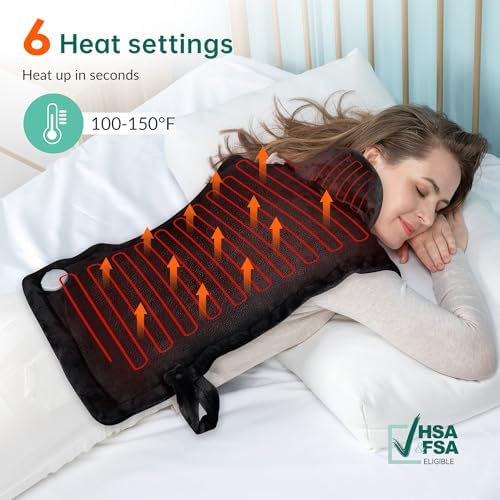 Snailax Heating Pad for Neck & Shoulders and Back, FSA Eligible, 24 x 33