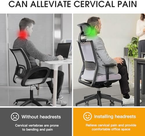 Office Chair Headrest Attachment , Can Adjust Height, Inclination, Black