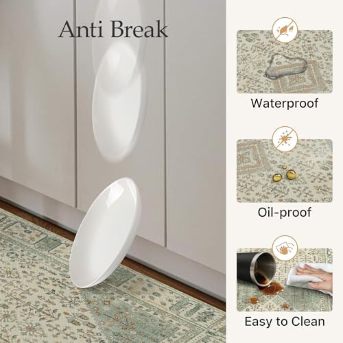 GENIMO Anti Fatigue Kitchen Mats for Floor 2PCS, Standing Rugs,MintGreen
