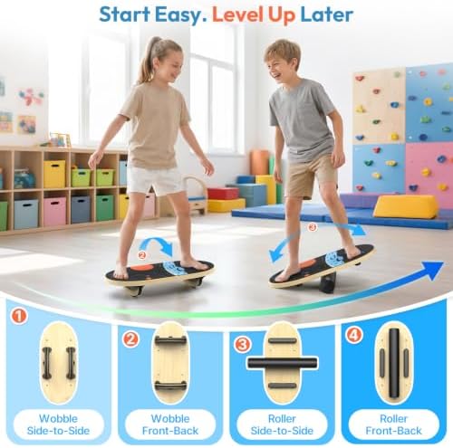 Sportneer Kids Balance Board, 4-Mode Adjustable Balance Trainer