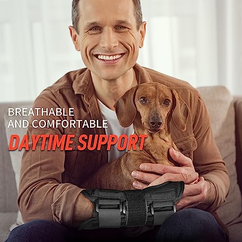 FEATOL Wrist Brace for Carpal Tunnel, Adjustable Night Wrist Support Brace with Splints Right Hand, Large/X-Large, Hand Support for Arthritis, Tendonitis, Sprain, Injuries