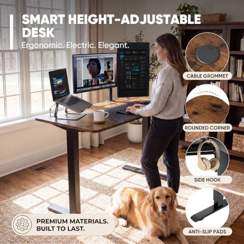 Furmax 48 Inches Electric Height Adjustable Standing Desk Home Office Desk