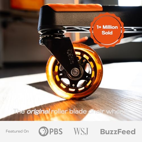 The Office Oasis Original Office Chair Wheels (As Seen On PBS), Orange