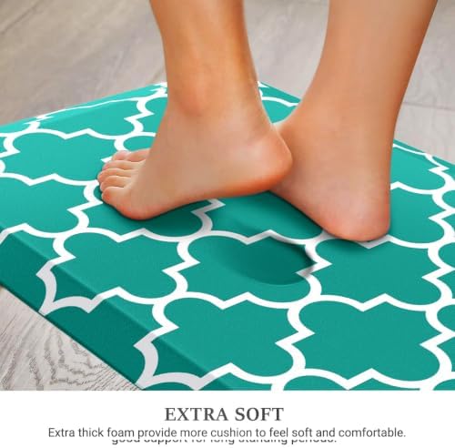 WISELIFE Anti Fatigue Mats for Kitchen Floor, 17.3" x 28", 4/5 Inch, Green