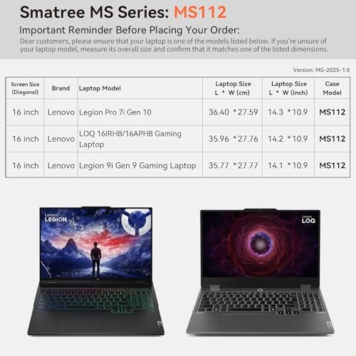 Smatree MS112 Hard EVA Case with Stand for 16 inch Lenovo Legion Pro 7