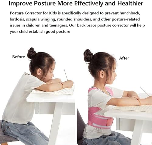 Back Brace Posture Corrector Kid Teenagers,Adjustable Upper Back Straightener Lumbar Support Belt for Hunchback Correction Pain Relief,Breathable Spine Support Brace Spine Corrector
