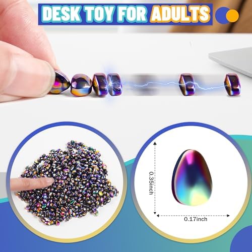 Fidget Toys For Teen Boys Adult, 1000pc Metal Cool Gadgets Gift Quiet Office Desk Sensory Stress Fidgets Beads Stones Toy Anxiety Relief Items For Teen Girls ADHD Autism Autistic Ferrite Putty