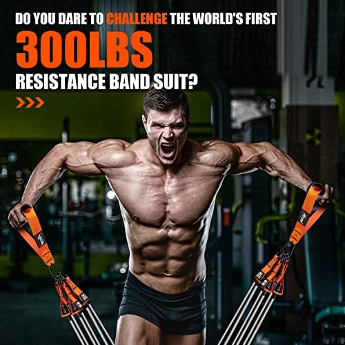 HPYGN Heavy Resistance Bands, 300LBS Exercise Bands for Working Out, Fitness Bands with Handles, Workout Bands for Men, Weight Bands Set for Muscle Training, Strength, Slim, Yoga, Home Gym Equipment