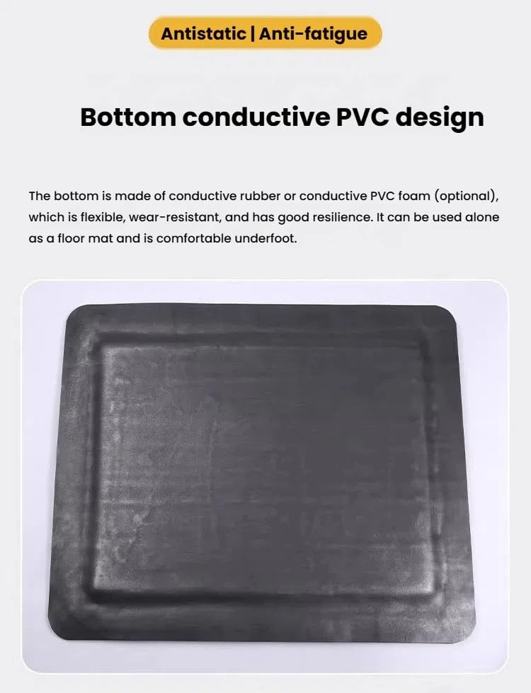 20mm Thick Anti-Fatigue Floor Mat, Cushioned Standing Pad for Workshops & Labs, Static-Safe Beveled Edge Design, Yellow-Green, 60x90 cm - Comfort & Safety,Yellow-Green,60x90 cm