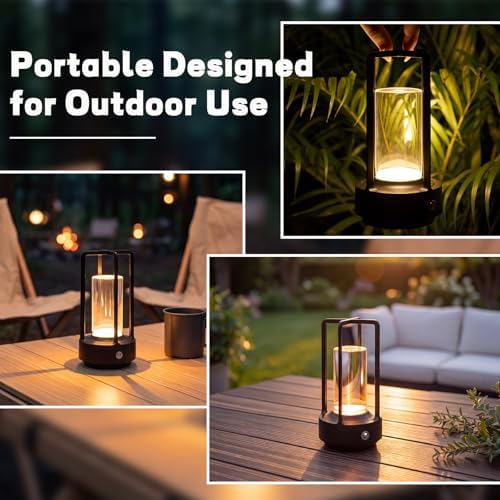4 Pcs Portable Metal Table Lamps Bulk Cordless Table Lights Rechargeable