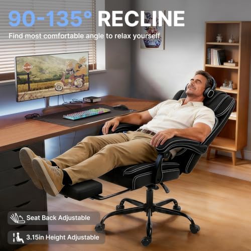Massage Office Chair with Heat Reclining High Back Desk Chair