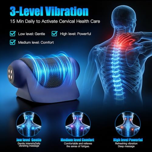 Neck Massager with Heat, Red Light & Vibration