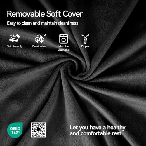 Kayfia Reading Pillow, Gel Memory Foam Back Rest Pillow, 19", Black