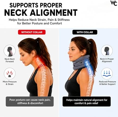 Wonder Care Neck Brace for Sleeping Cervical Collar Adjustable Neck Support Brace Relief Cervical Spine Pressure Ideal for Travel, Office Workers & Neck Injury Recovery, Medium
