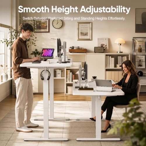 Monomi Large Electric Standing Desk 71“x31.5“ Height Adjustable,White
