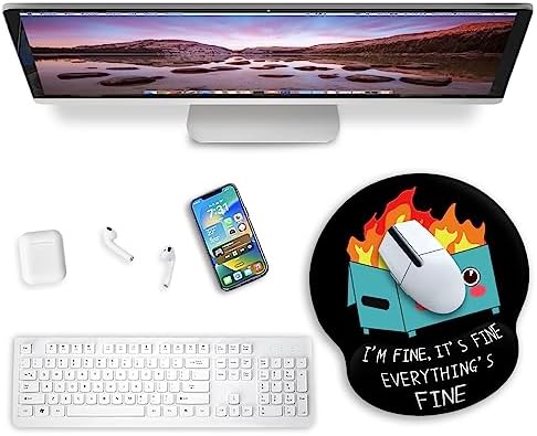 Blusabaca Dumpster on Fire Ergonomic Mouse Pad with Wrist Rest Office Gifts