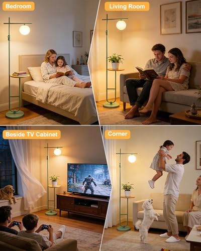 Lightdot Floor Lamps with Table, 66IN Dimmable Modern Standing Tall Lamp