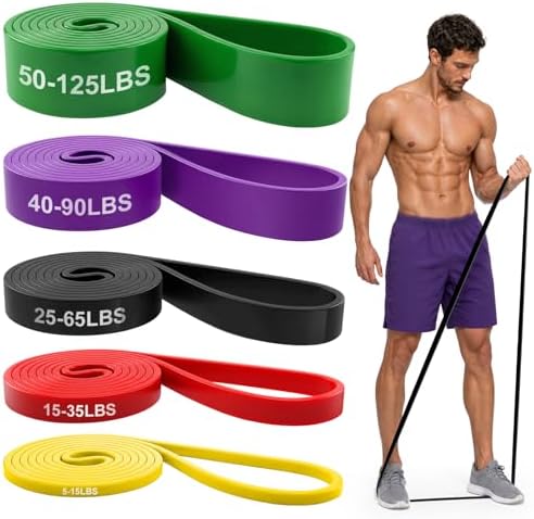 Renoj Resistance Bands for Working Out, 5 Levels Pull Up Assistance Bands Set for Workout, Exercise, Home Gym & Strength Training
