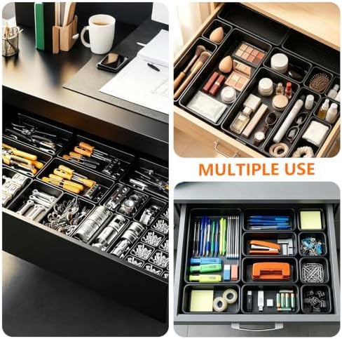 [UPGRADED 100 PCS IN 6 SIZES] Toolbox Organizer, Desk Drawer Organizer Bins, Tool Box Drawer Organizer Tray, Non- Slip Toolbox Organization for Rolling Tool Chest Workbench Garage