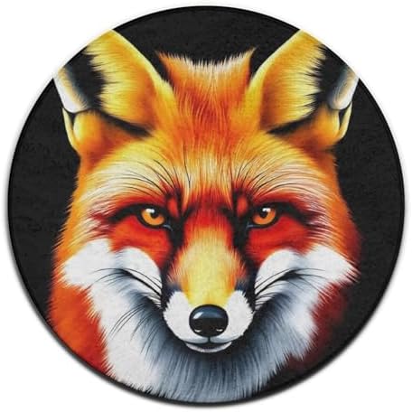 Circular Rugs Large Modern Round Area Rug Fashion Decor Mat for Home Office Fox Art