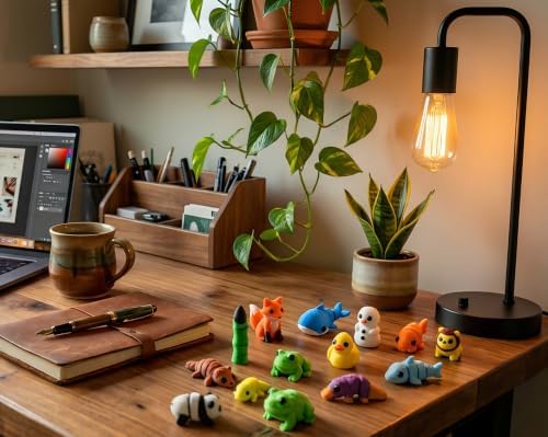 102PCS Mini & Tiny 3D Printed Animals, Flexible Articulated Fidget Toys