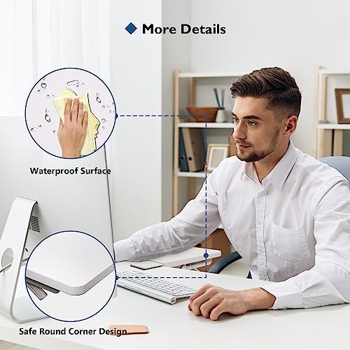 BONTEC Ergonomic Desk Extender Tray, 9.5"x9.1" Table Mount Arm Wrist Rest Shelf, 90° Foldable Elbow Support, Clamp on Computer Arm Rest for Desk, Office & Home Use, Durable & Easy to Install