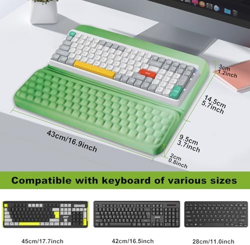 Wrist Rest with Keyboard Stand, Ergonomic Keyboard Riser Holder with Memory Foam Wrist Support Pad, Desk Cushion Easy Typing for Home Office Laptop Computer Gaming, Olive Green Gradient