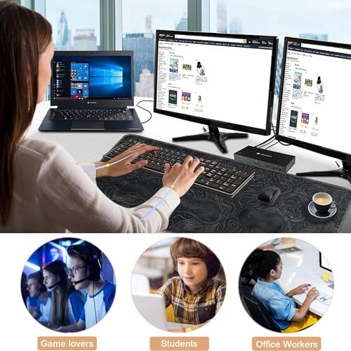 Keyboard Wrist Rest and Mouse Pad with Wrist Support Set Ergonomic Coaster,Memory Foam,Easy Typing Pain Relief,Large XL Desk Mat 31.5"x 11.8",Topographic Contour