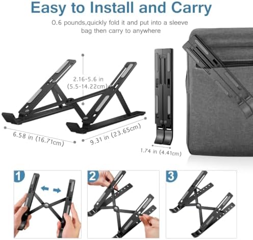 ivoler Laptop Stand, Laptop Holder Riser Computer Tablet Stand,Black