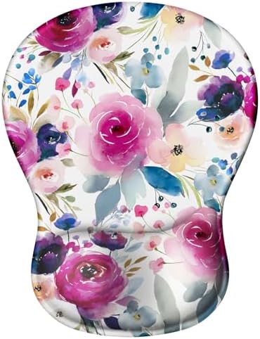 Flower Mouse Pad with Gel Wrist Rest, Ergonomic Mousepad Office Gifts